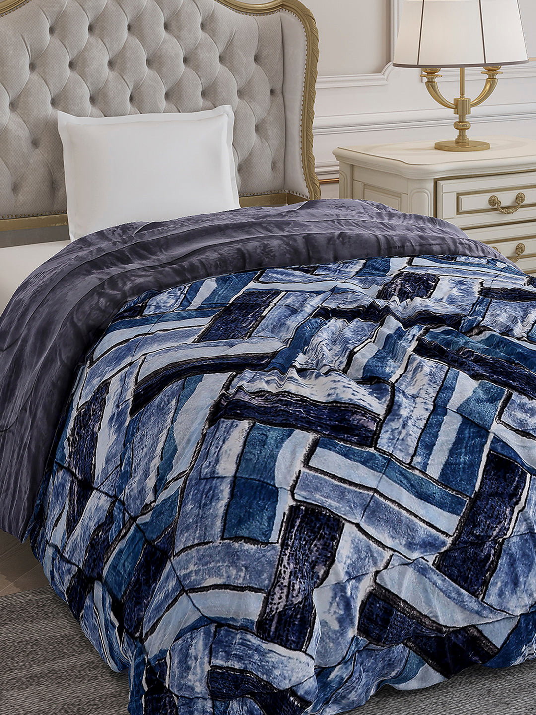 Printed Single Bed 992 GSM Comforter for Winter - (James)