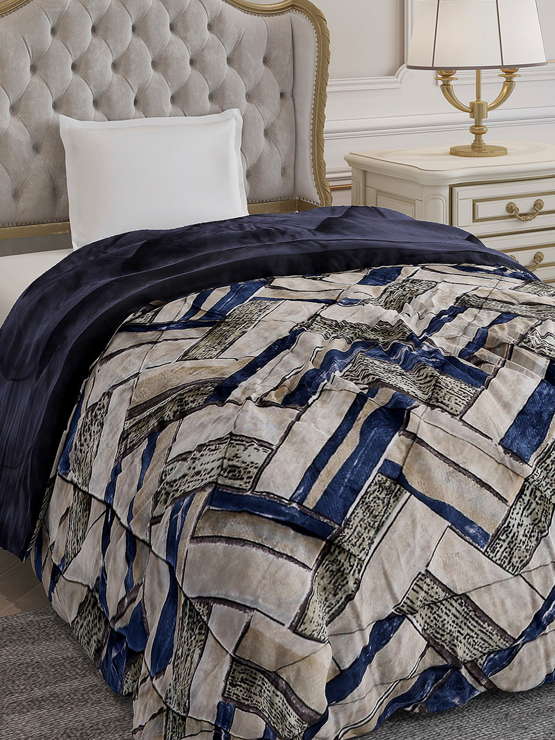 Printed Single Bed 992 GSM Comforter for Winter - (James)