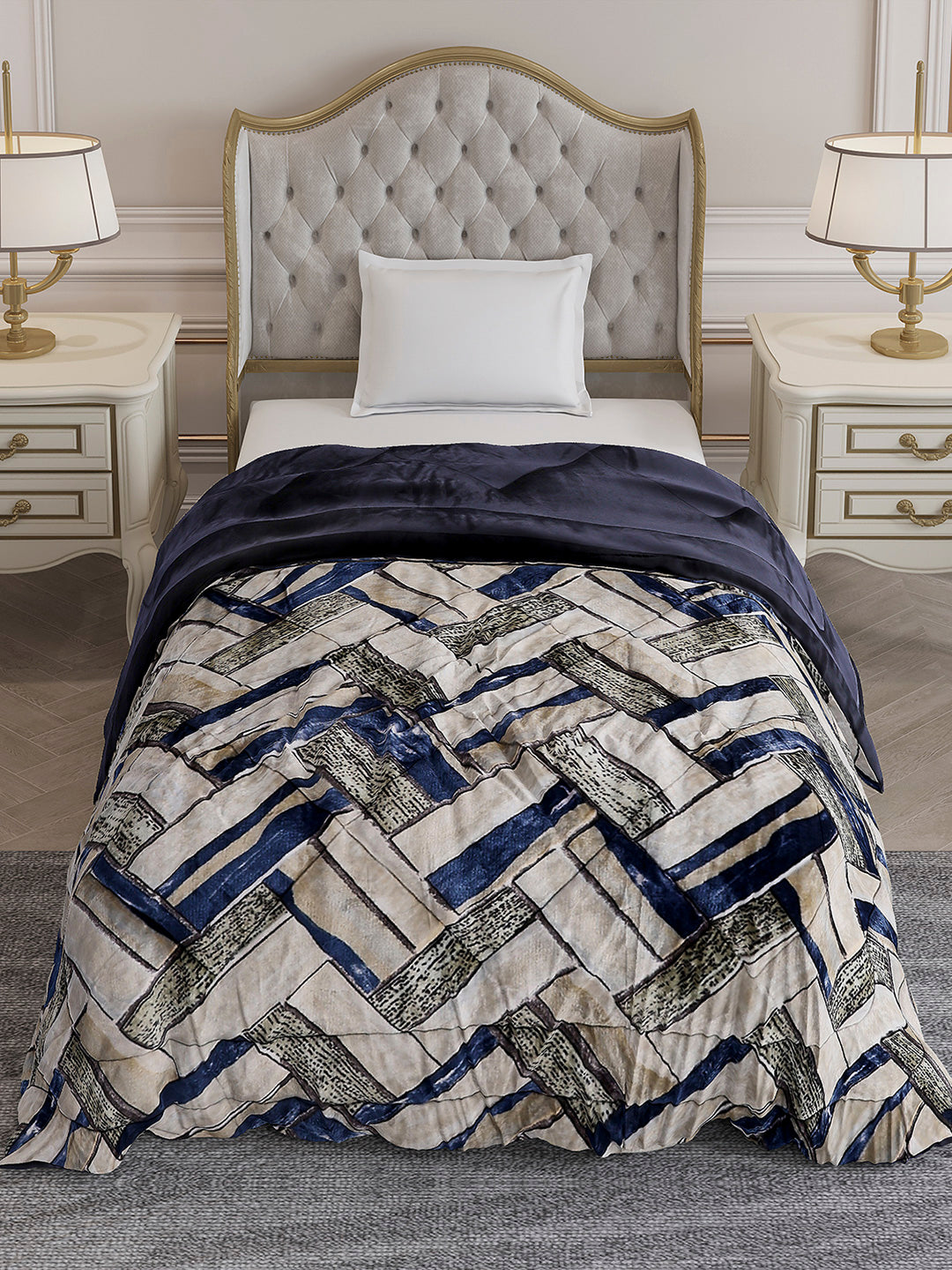Printed Single Bed 992 GSM Comforter for Winter - (James)