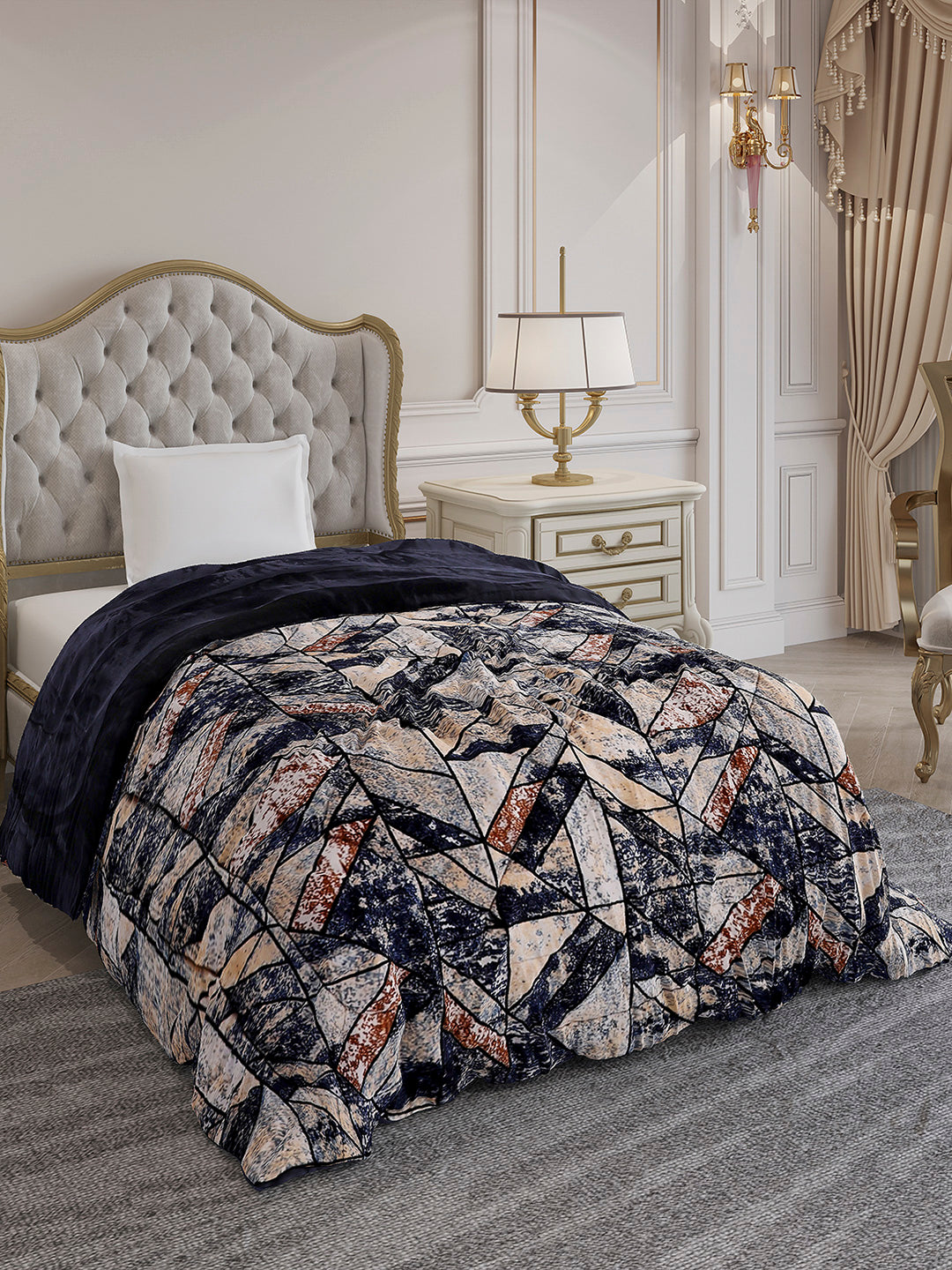 Printed Single Bed 992 GSM Comforter for Winter - (James)