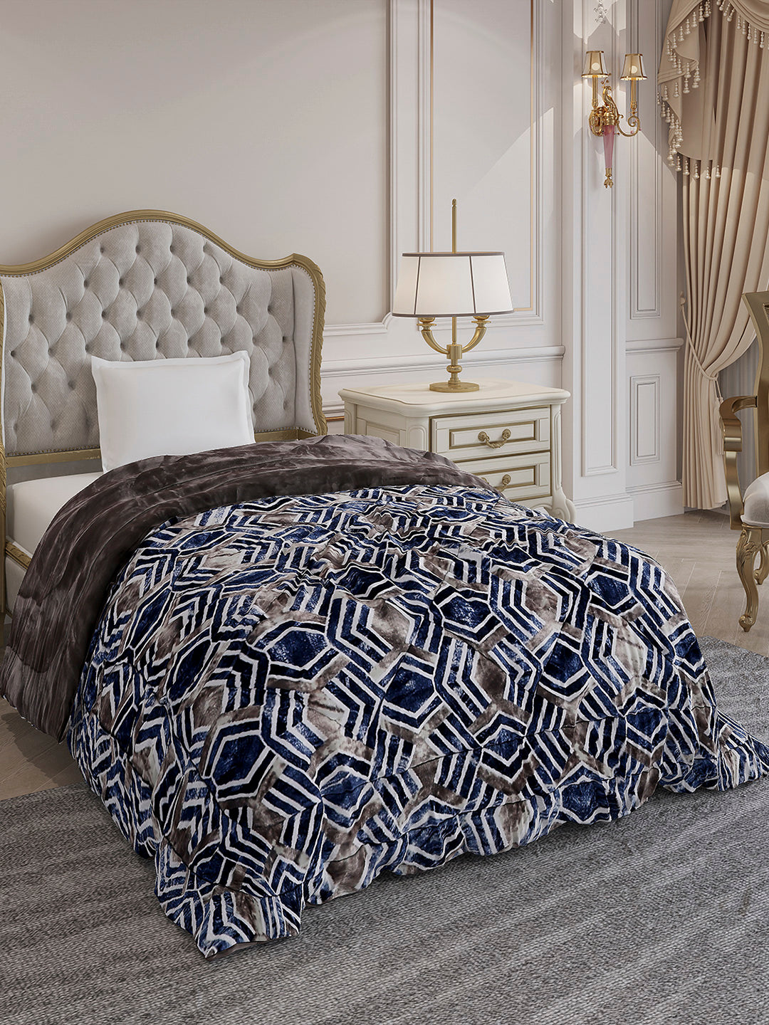 Printed Single Bed 992 GSM Comforter for Winter - (James)
