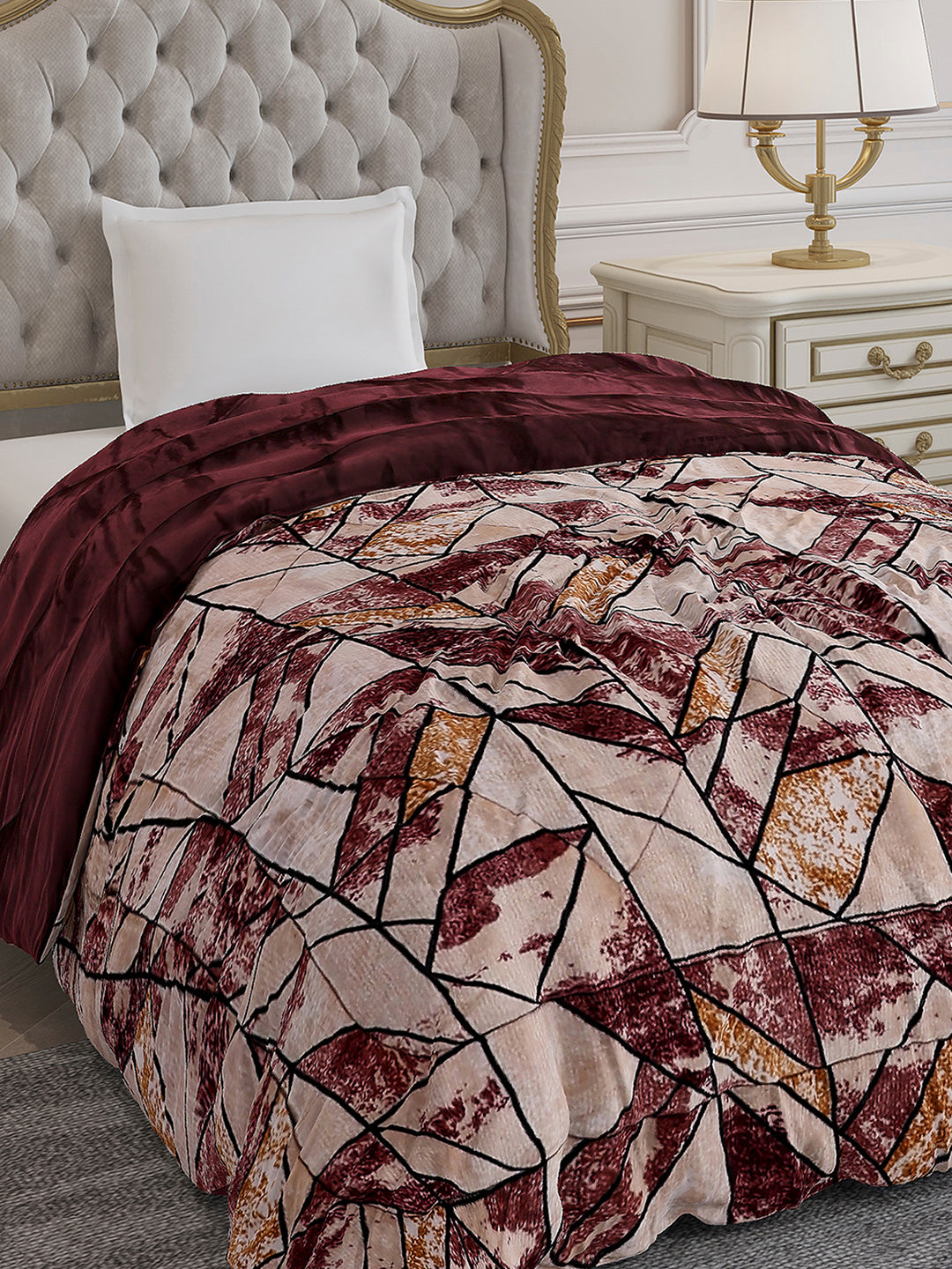 Printed Single Bed 992 GSM Comforter for Winter - (James)