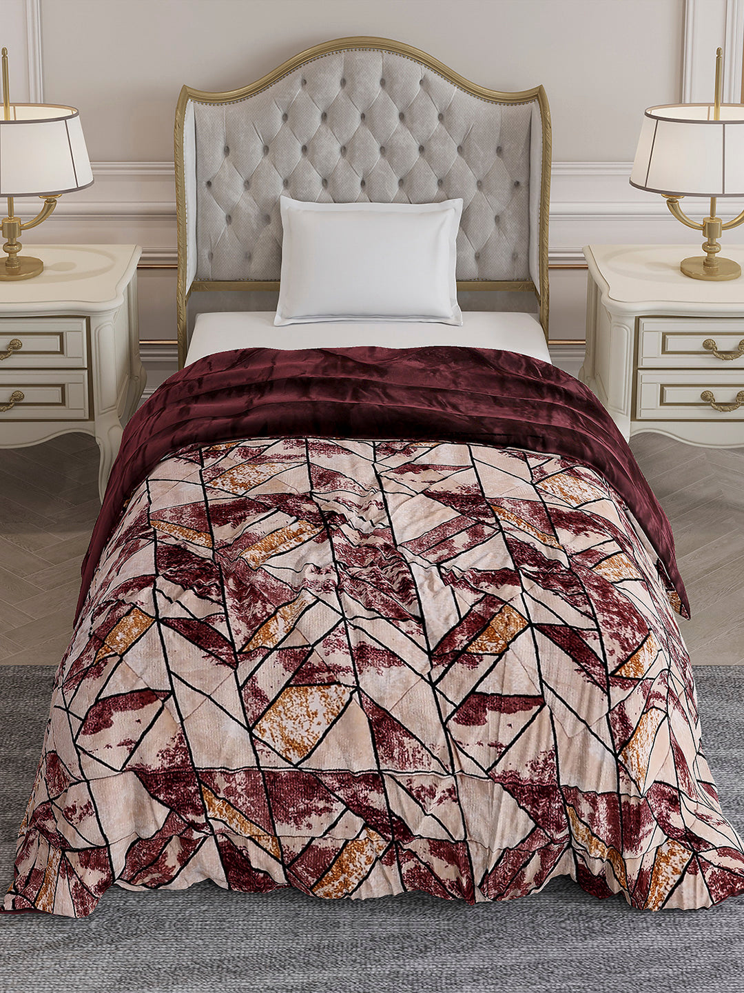 Printed Single Bed 992 GSM Comforter for Winter - (James)