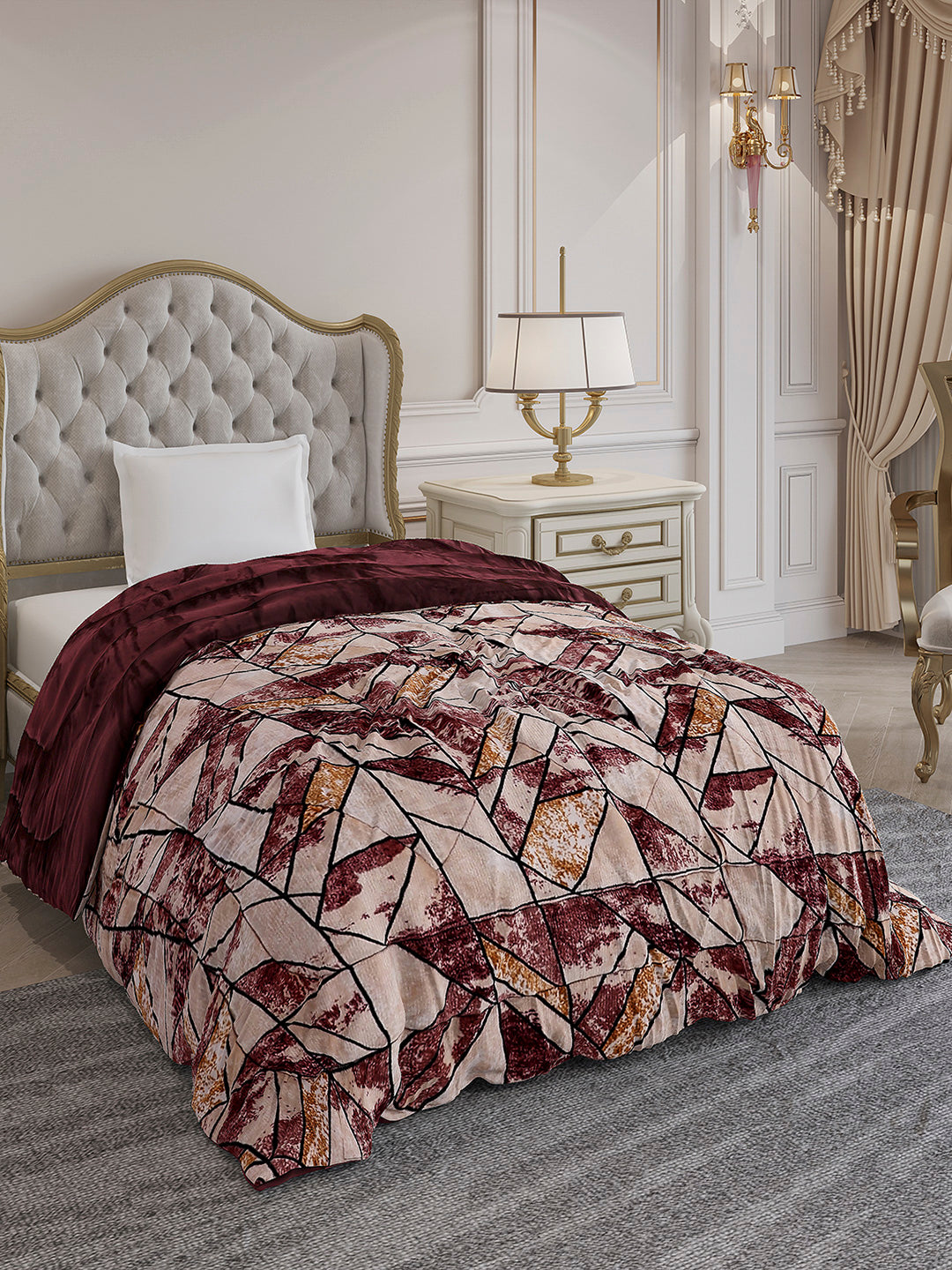 Printed Single Bed 992 GSM Comforter for Winter - (James)