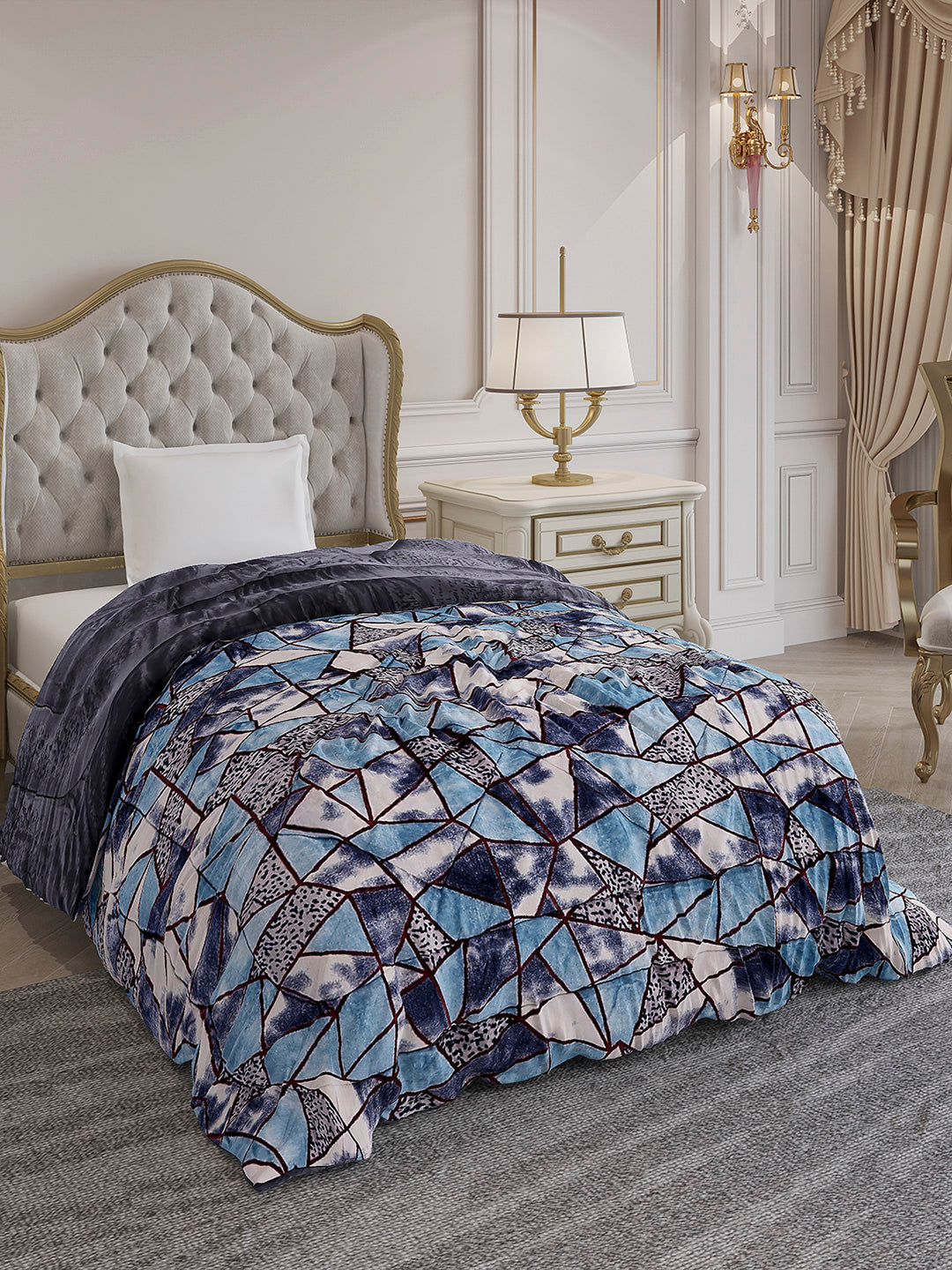 Printed Single Bed 992 GSM Comforter for Winter - (James)