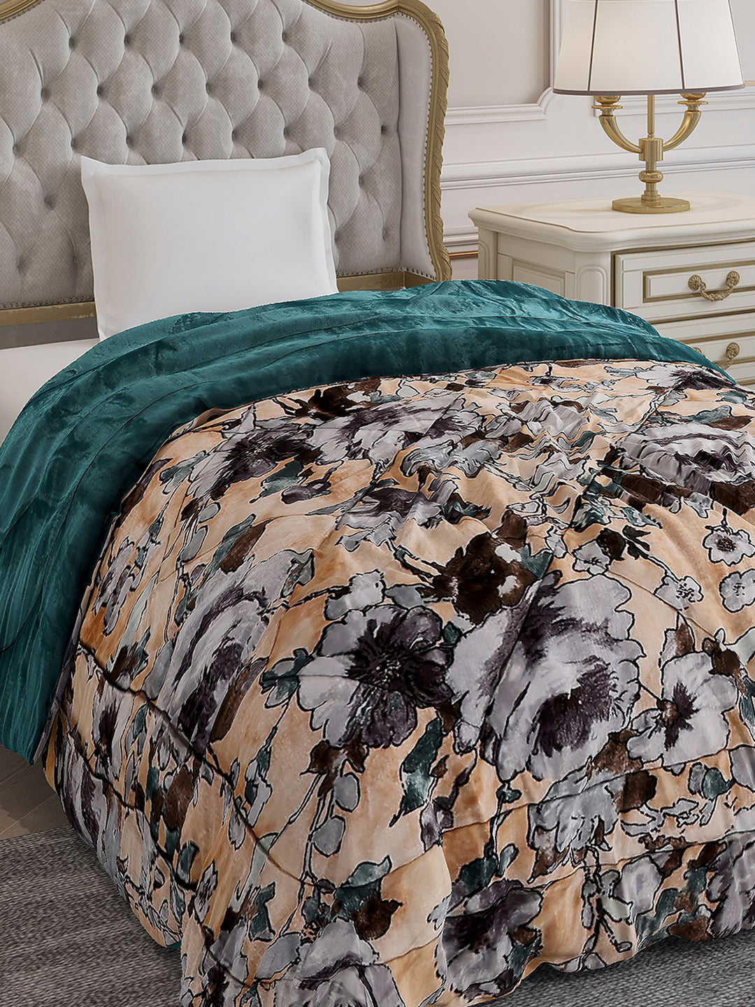 Printed Single Bed 233 GSM Comforter for Mild Winter (James), Weight 715 gm