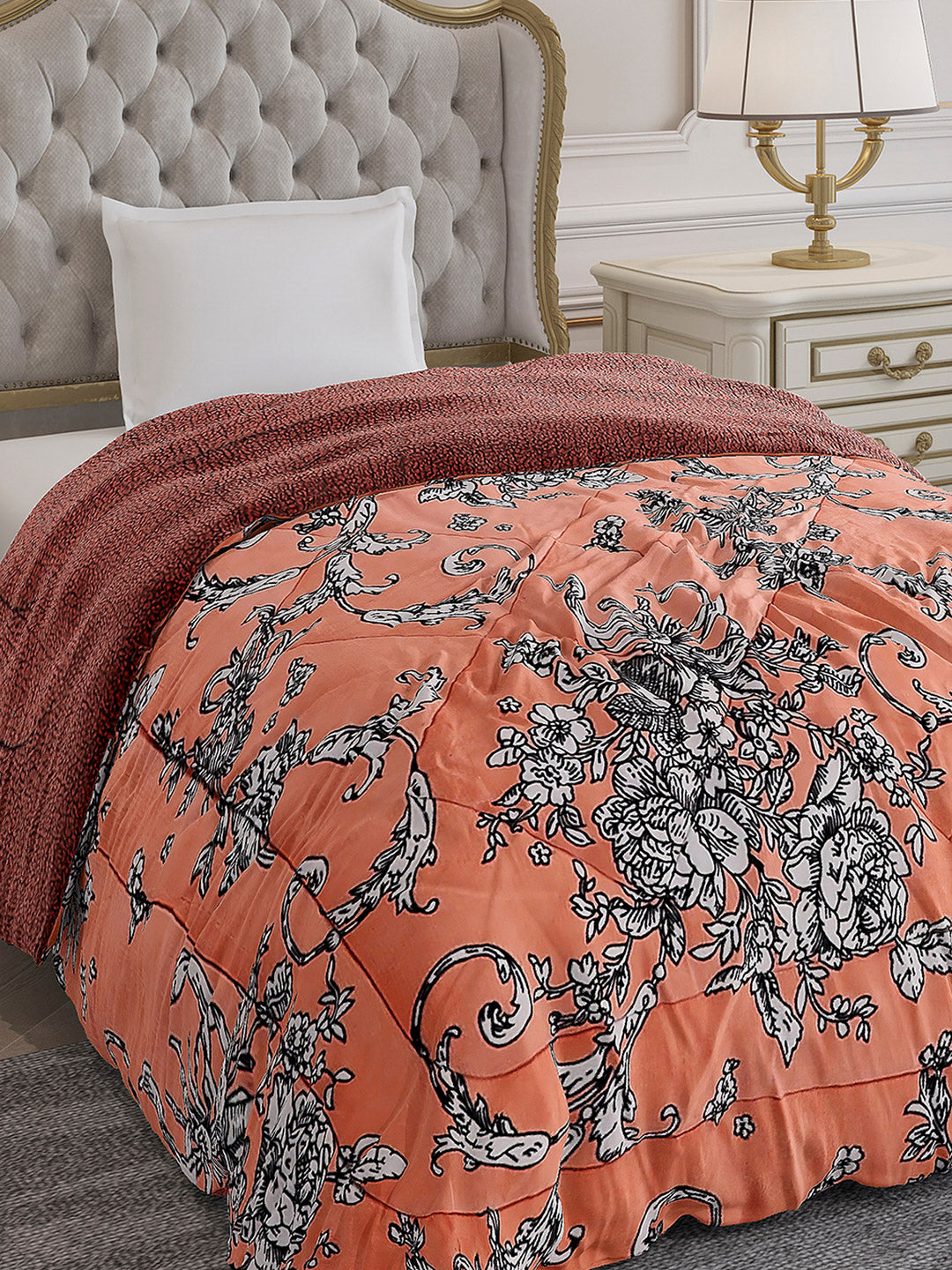 Printed Single Bed 1114 GSM Comforter for Winter - (Nixie)