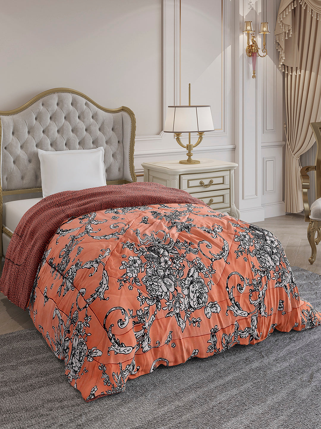 Printed Single Bed 1114 GSM Comforter for Winter - (Nixie)