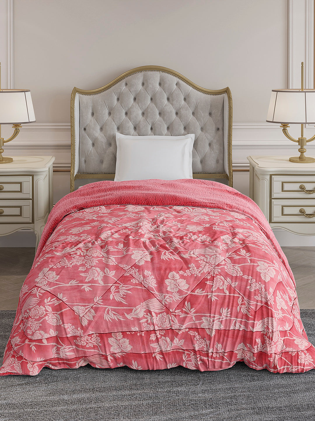 Printed Single Bed 1114 GSM Comforter for Winter - (Nixie)