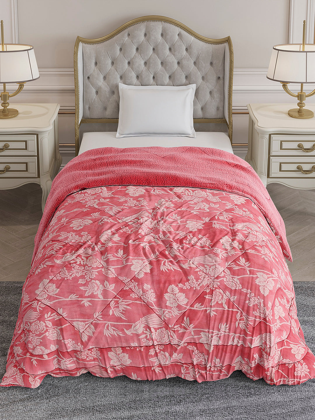 Printed Single Bed 1114 GSM Comforter for Winter - (Nixie)