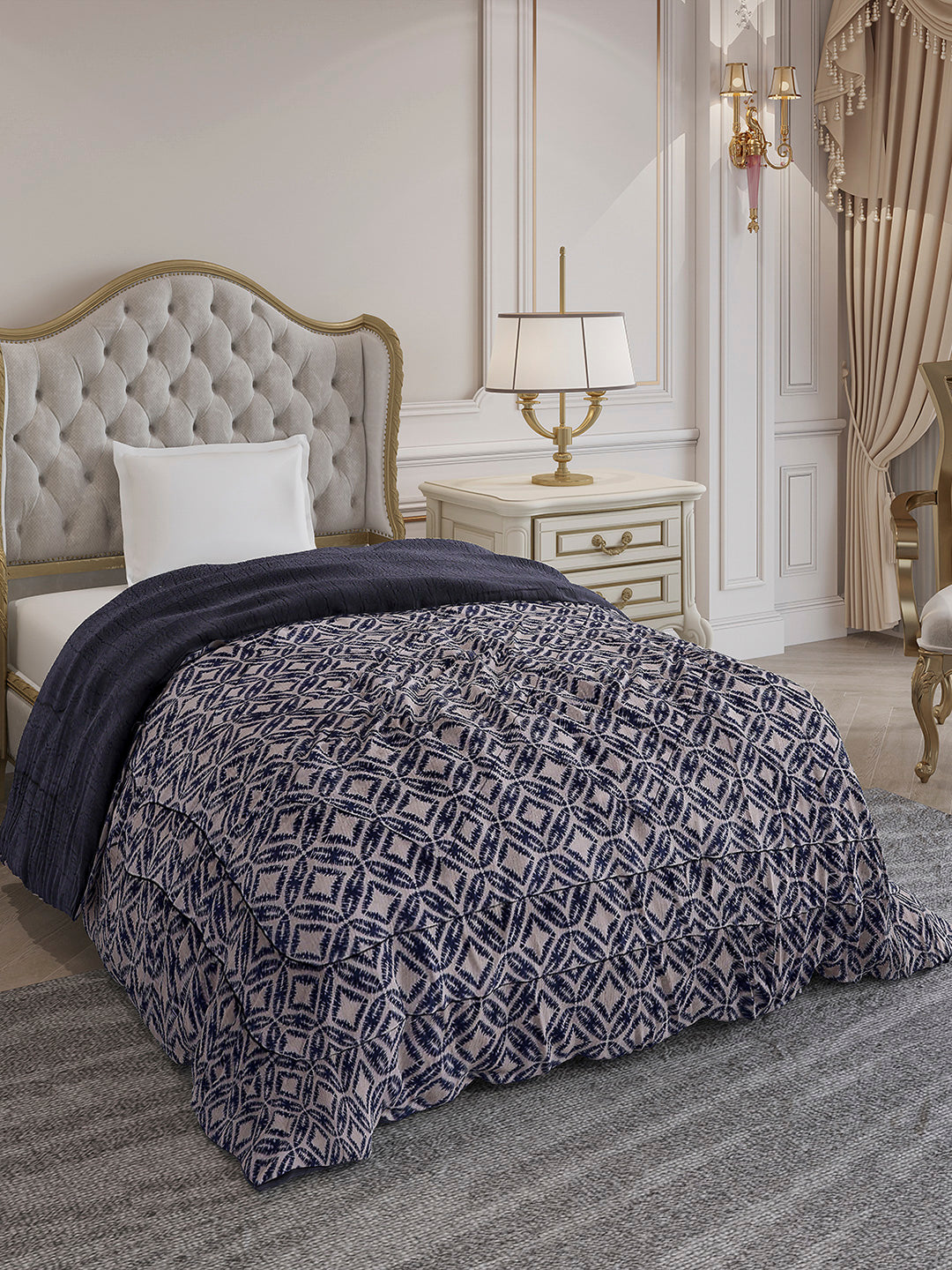 Printed Single Bed 1114 GSM Comforter for Winter - (Nixie)