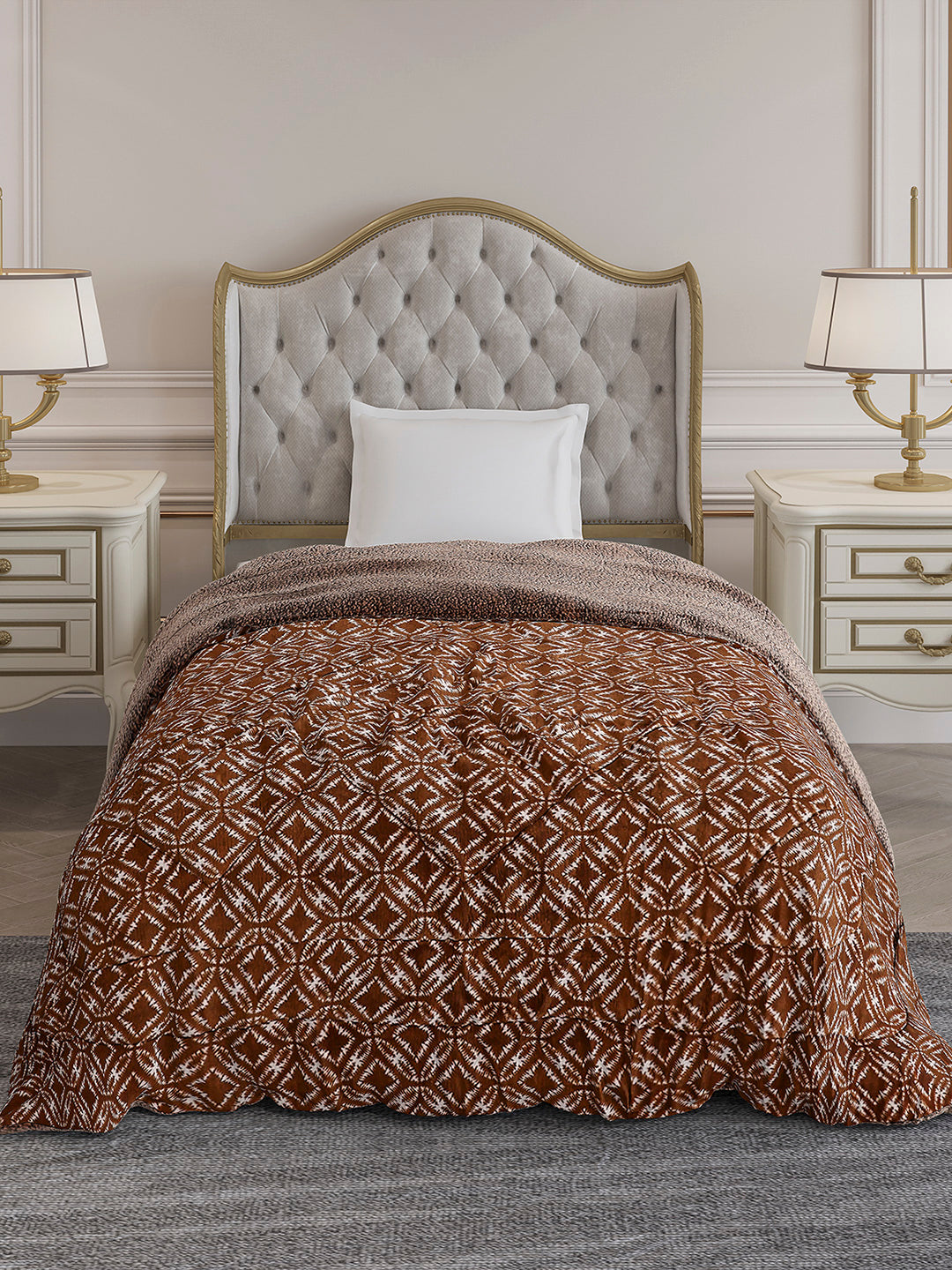 Printed Single Bed 1114 GSM Comforter for Winter - (Nixie)