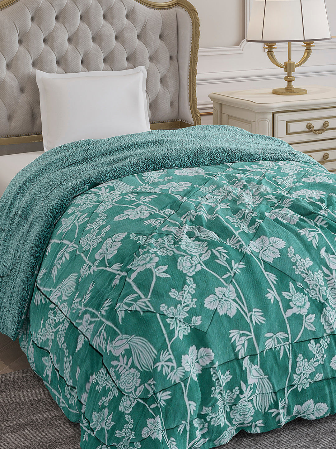 Printed Single Bed 1114 GSM Comforter for Winter - (Nixie)
