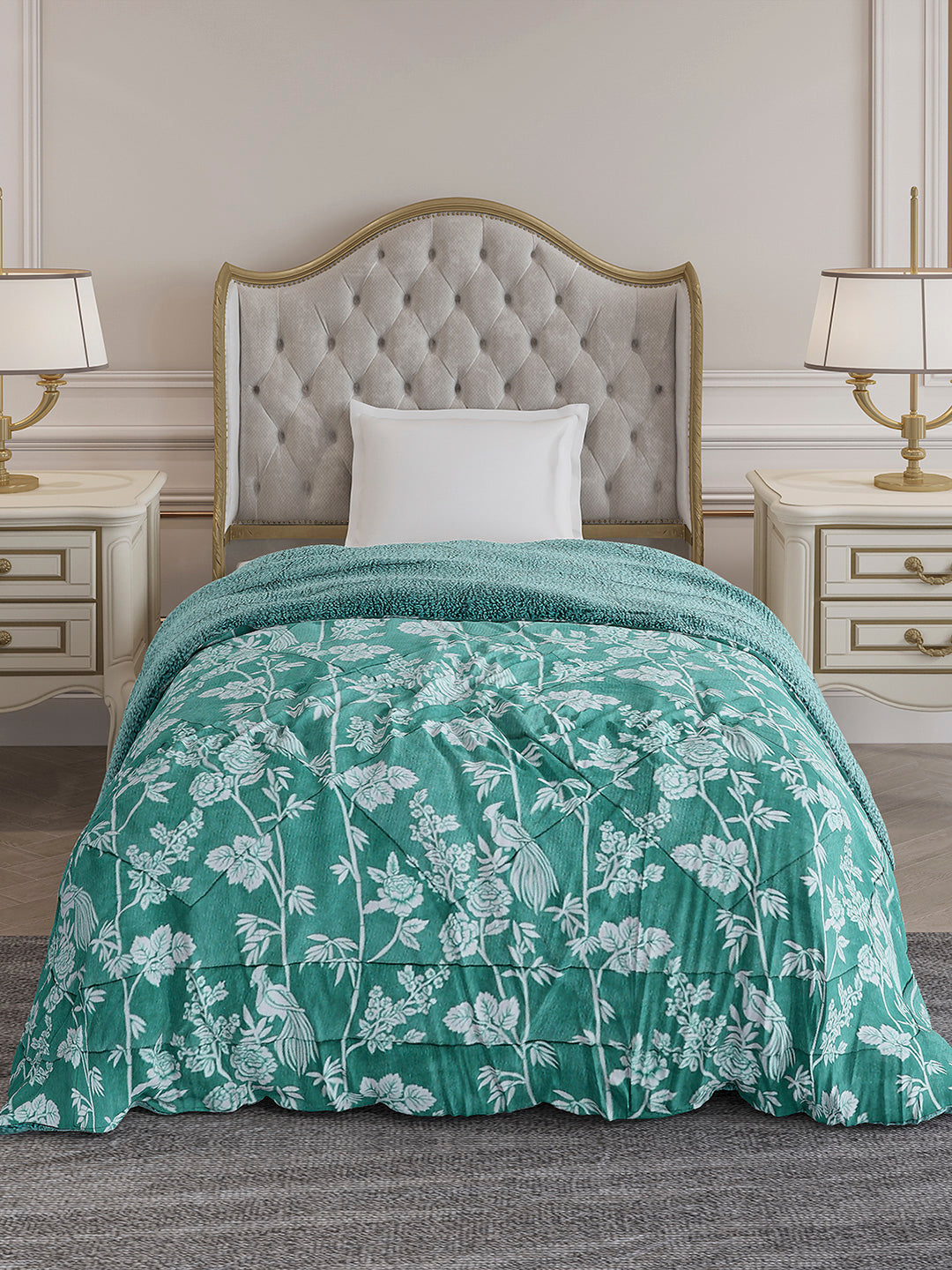 Printed Single Bed 1114 GSM Comforter for Winter - (Nixie)