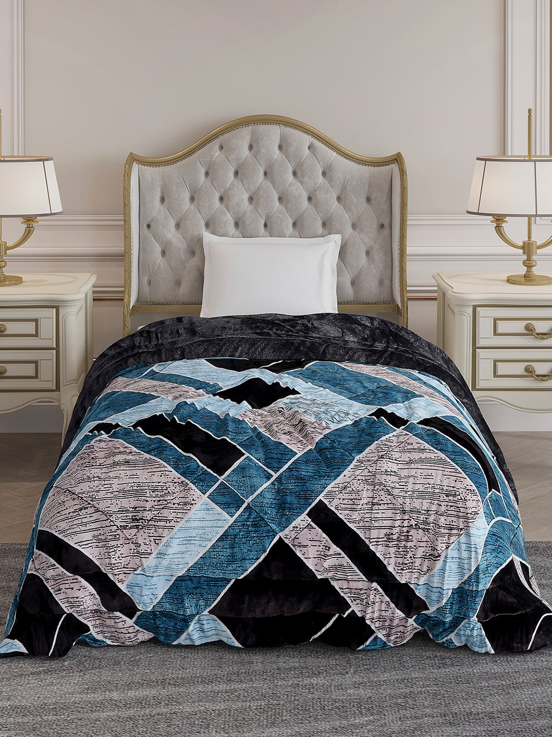 Printed Single Bed 966 GSM Comforter for Winter - (Teresa)