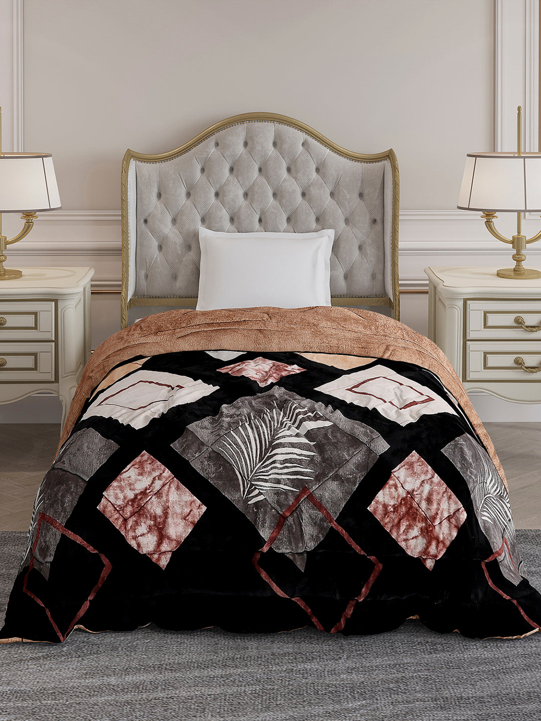 Printed Single Bed 966 GSM Comforter for Winter - (Teresa)