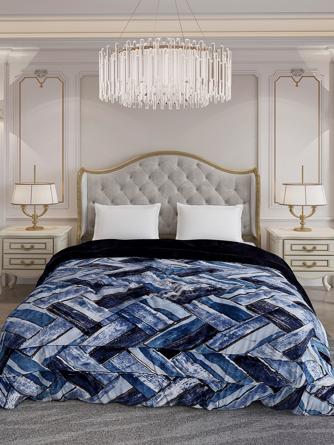 Printed Double Bed 233 GSM Comforter for Mild Winter (Beauty), Weight 855 gm