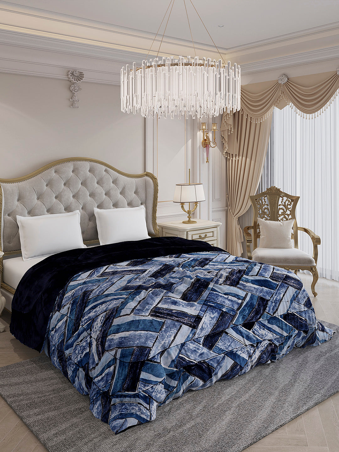 Printed Double Bed 233 GSM Comforter for Mild Winter (Beauty), Weight 855 gm