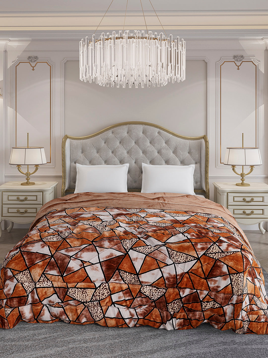 Printed Double Bed 233 GSM Comforter for Mild Winter (Beauty), Weight 855 gm