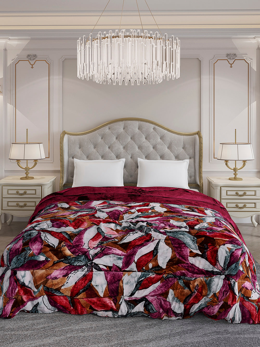 Printed Double Bed 233 GSM Comforter for Mild Winter (Beauty), Weight 855 gm