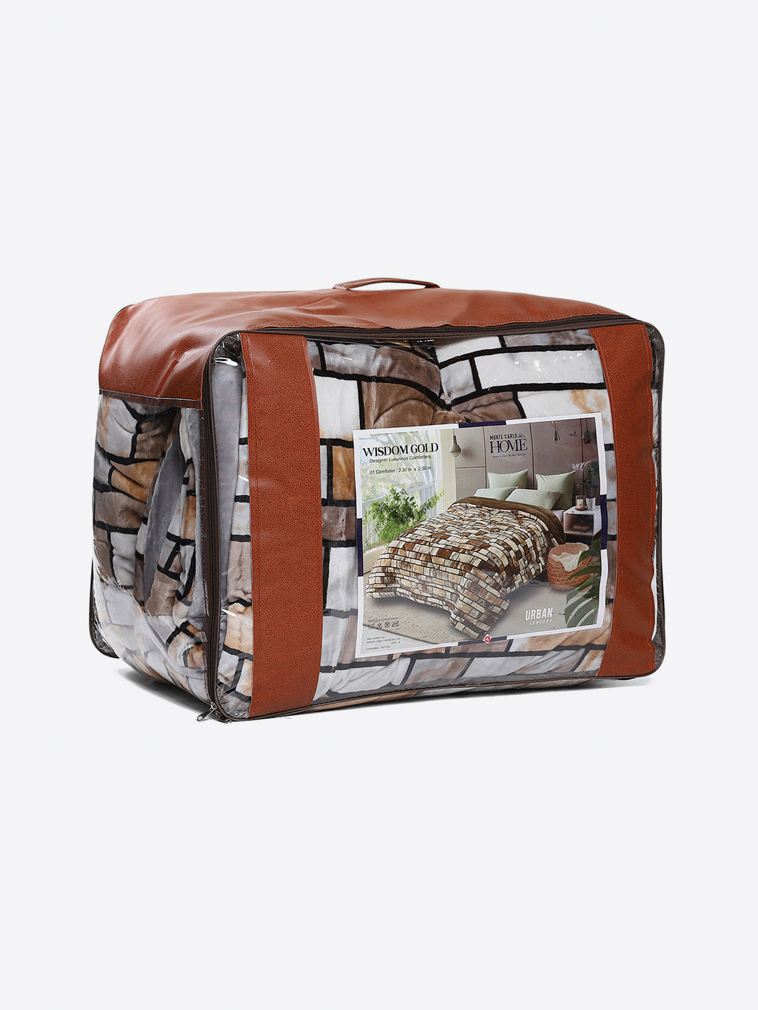 Printed Double Bed 300 GSM Comforter for Mild Winter (Wisdom Gold), Weight 900 gm