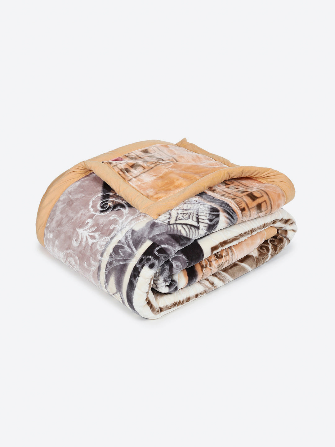 Printed Double Bed 2 Ply, 1136 GSM Embossed Blanket for Heavy Winter - (Commander)