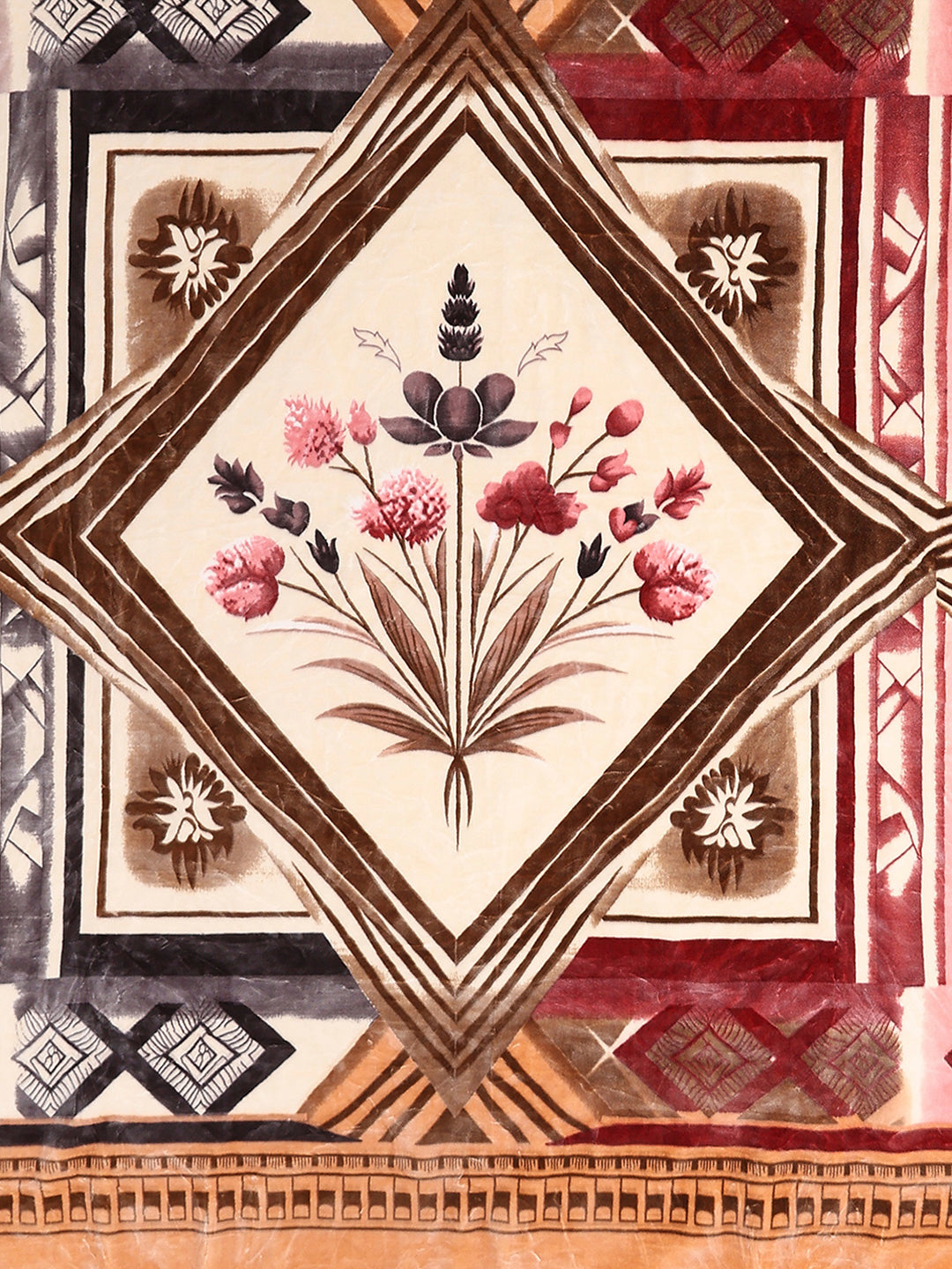 Printed Double Bed 2 Ply, 1136 GSM Embossed Blanket for Heavy Winter - (Commander)