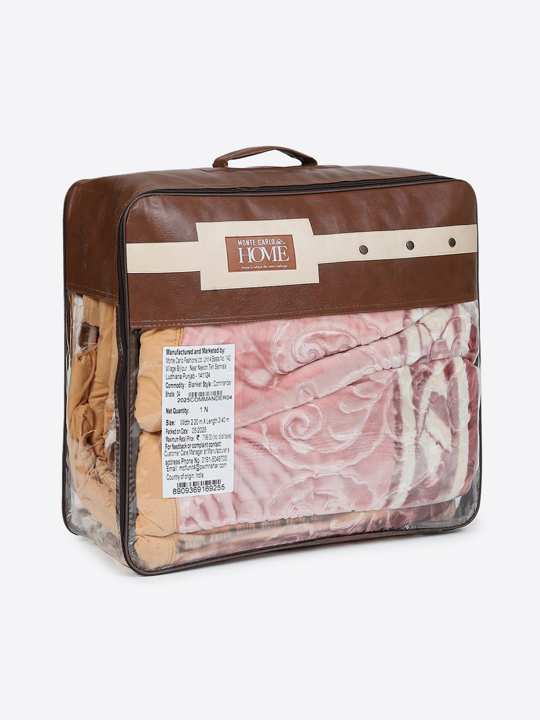 Printed Double Bed 2 Ply, 1136 GSM Embossed Blanket for Heavy Winter - (Commander)