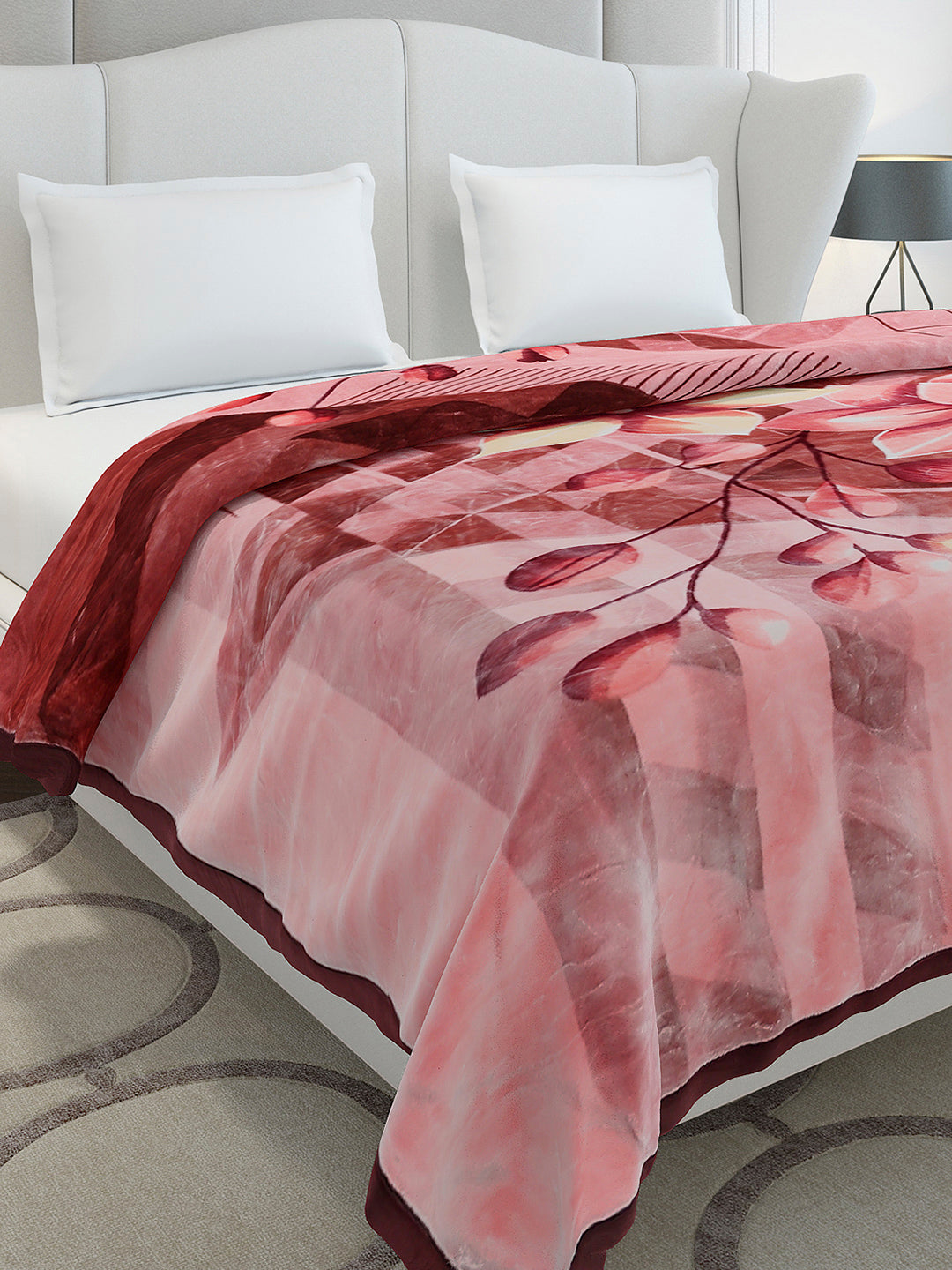 Printed Double Bed 2 Ply, 1136 GSM Embossed Blanket for Heavy Winter - (Commander)