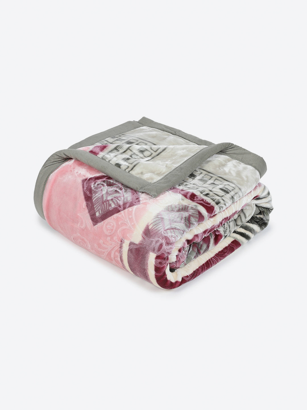 Printed Double Bed 2 Ply, 1136 GSM Embossed Blanket for Heavy Winter - (Commander)