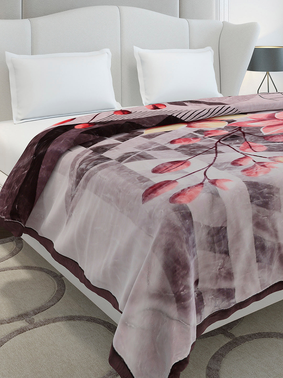 Printed Double Bed 2 Ply, 1136 GSM Embossed Blanket for Heavy Winter - (Commander)