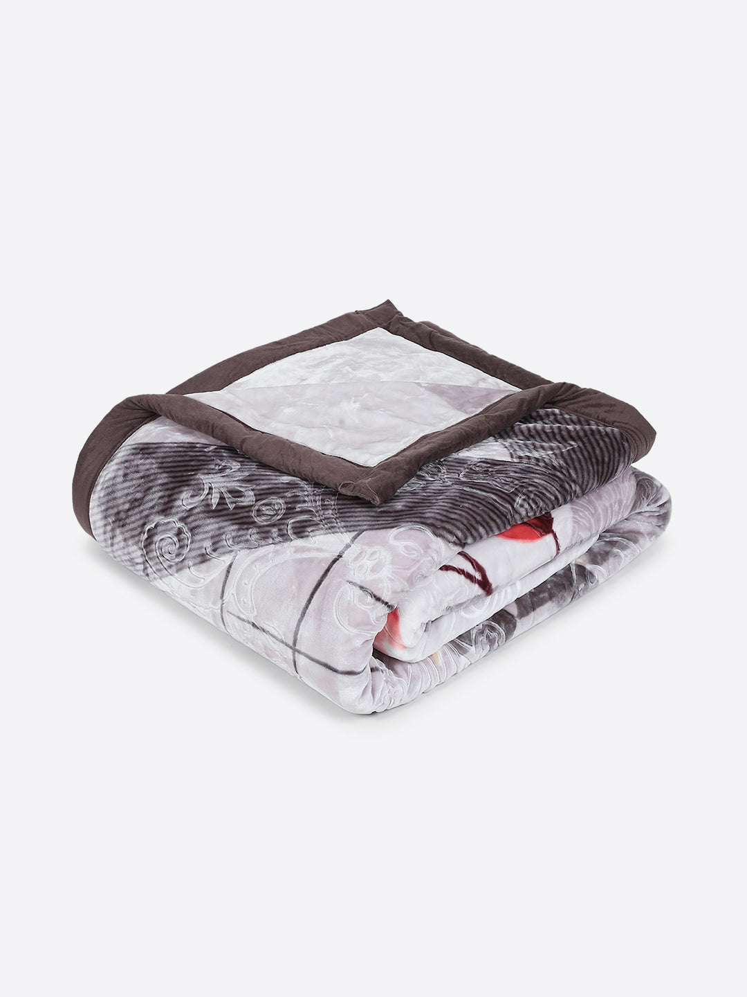 Printed Double Bed 2 Ply, 1136 GSM Embossed Blanket for Heavy Winter - (Commander)