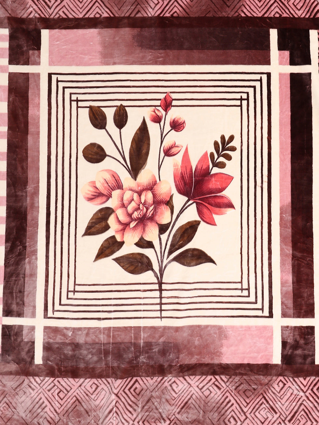 Printed Double Bed 2 Ply, 1136 GSM Embossed Blanket for Heavy Winter - (Commander)