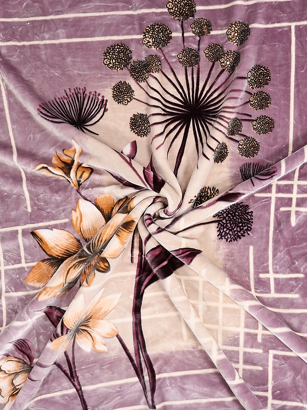 Printed Double Bed 2 Ply, 1136 GSM Embossed Blanket for Heavy Winter - (Commander)