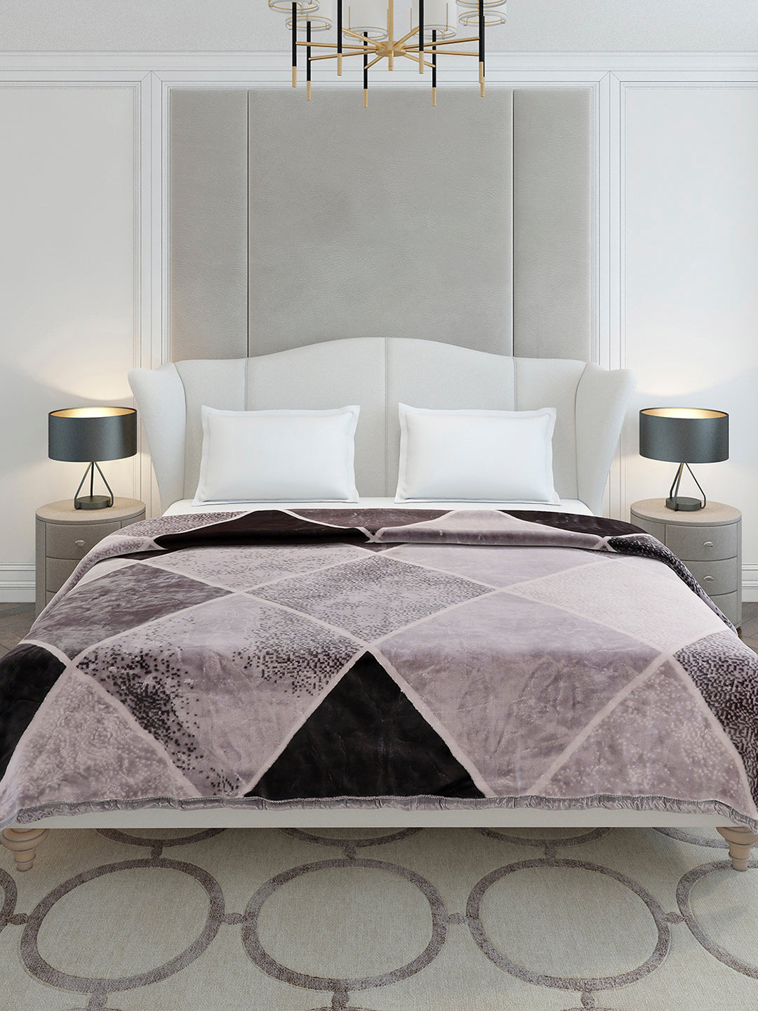 Printed Double Bed 1 Ply, 606 GSM Blanket for Mild Winter - (Denny PVC)