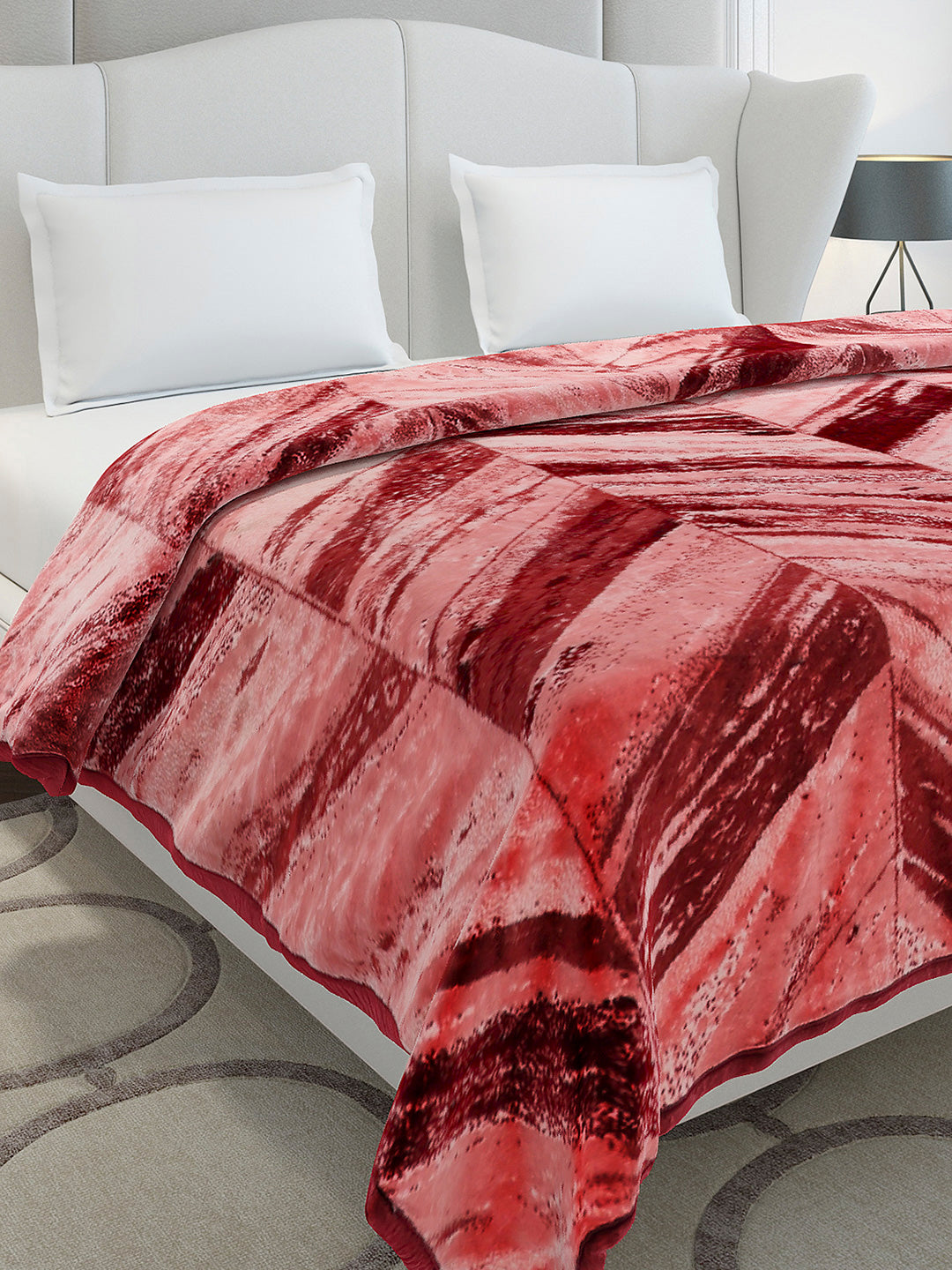 Printed Double Bed 1 Ply, 606 GSM Blanket for Mild Winter - (Denny PVC)