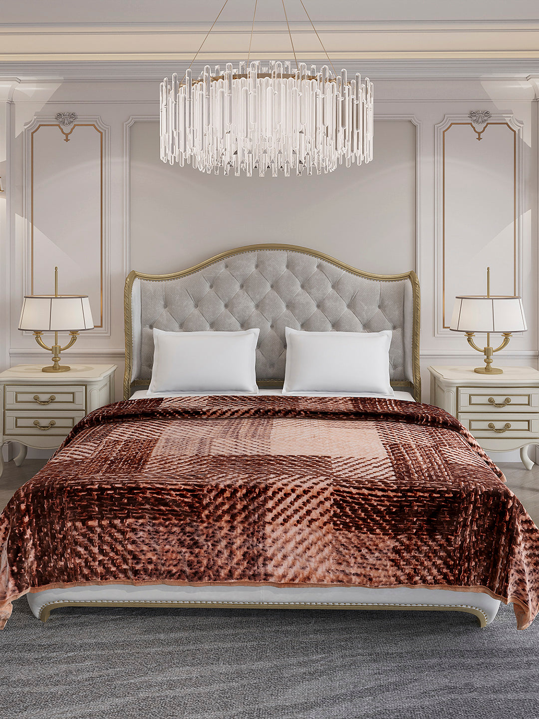 Printed Double Bed 1 Ply, 606 GSM Blanket for Winter - (Denny PVC)