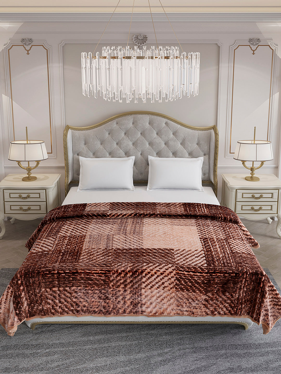 Printed Double Bed 1 Ply, 606 GSM Blanket for Winter - (Denny PVC)