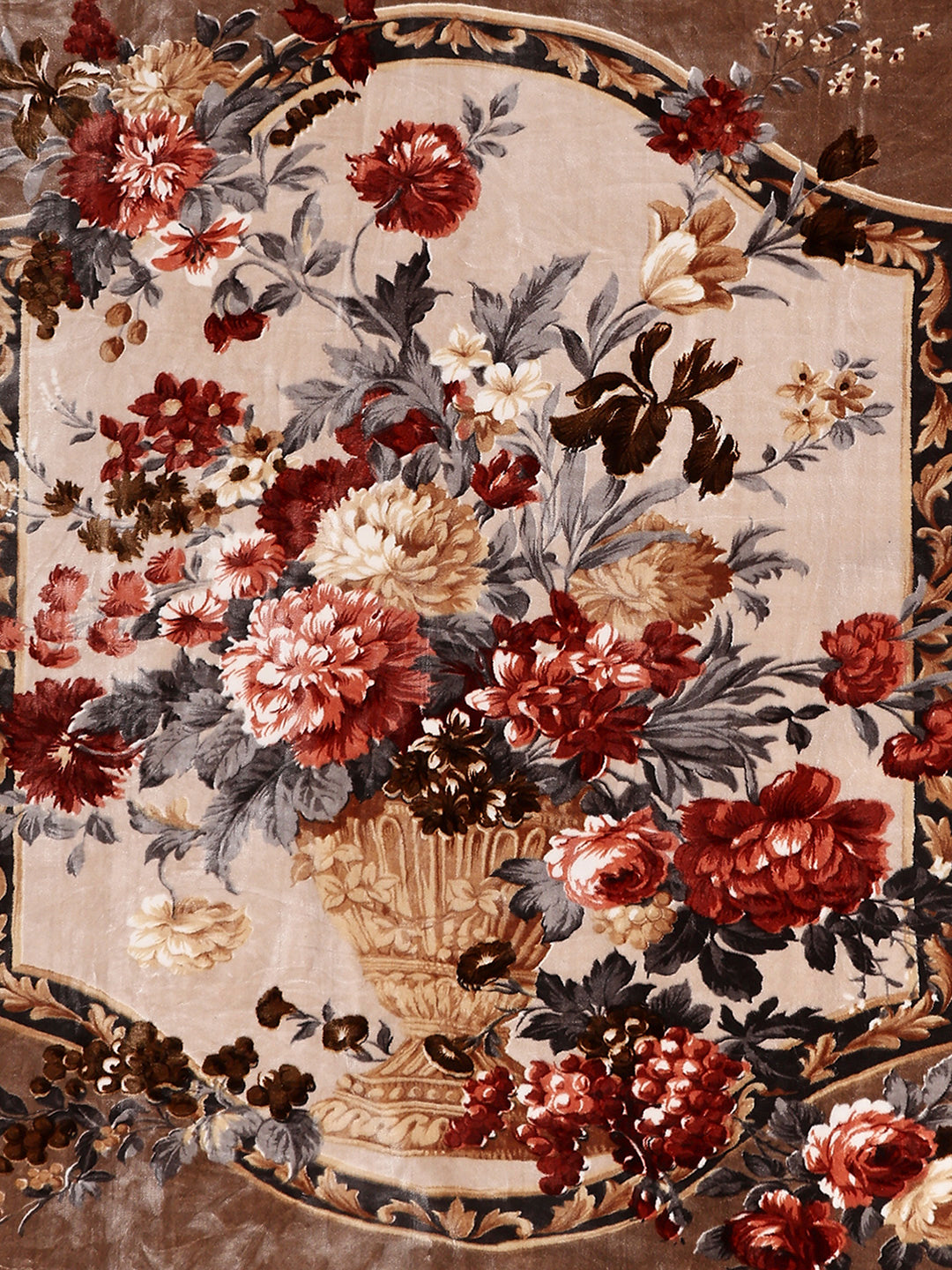 Printed Double Bed 2 Ply, 1042 GSM Cloudy Blanket for Heavy Winter - (Emilia)