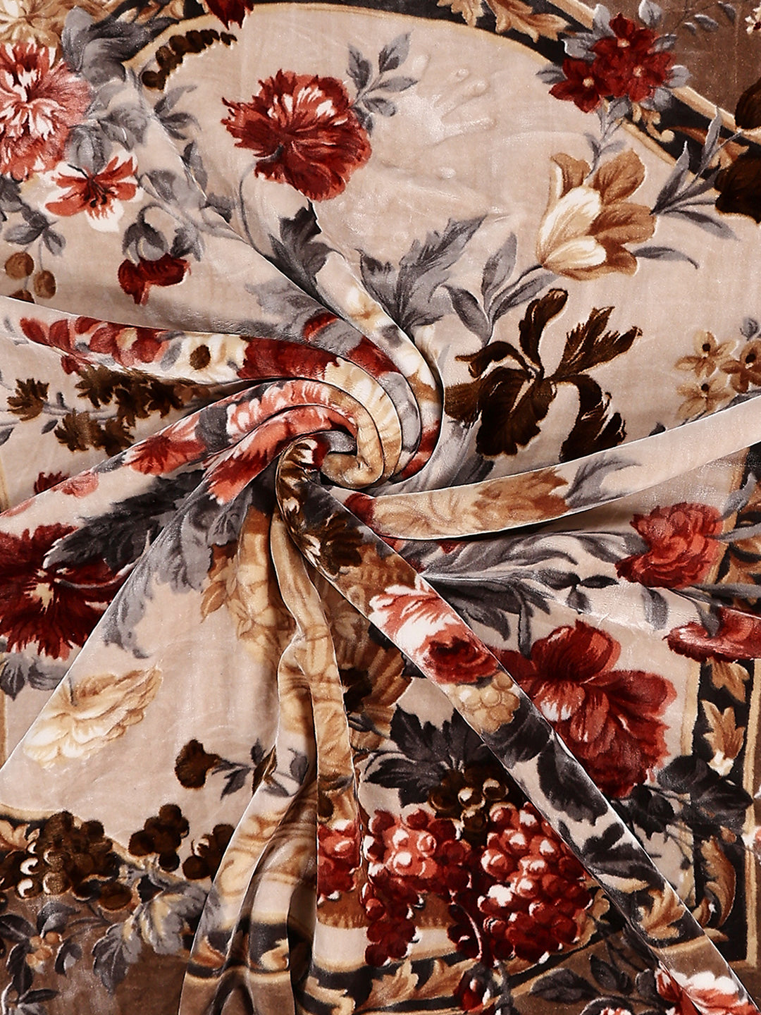 Printed Double Bed 2 Ply, 1042 GSM Cloudy Blanket for Heavy Winter - (Emilia)