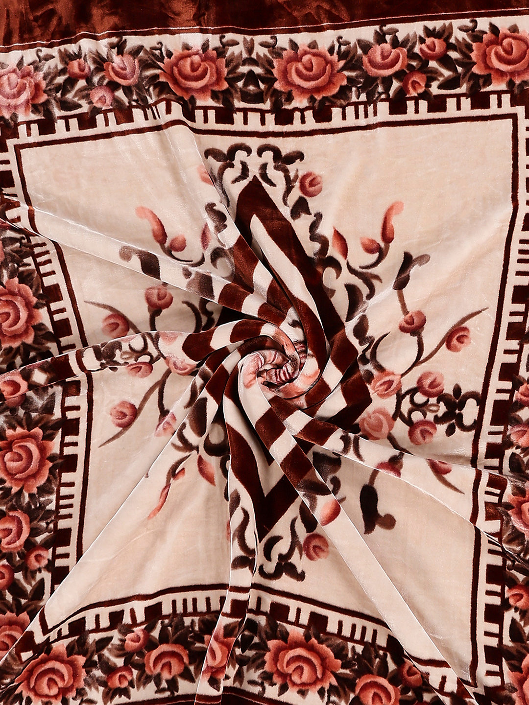 Printed Double Bed 2 Ply, 1042 GSM Cloudy Blanket for Heavy Winter - (Emilia)