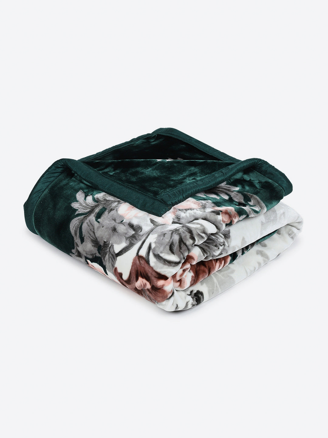 Printed Double Bed 2 Ply, 1042 GSM Cloudy Blanket for Heavy Winter - (Emilia)