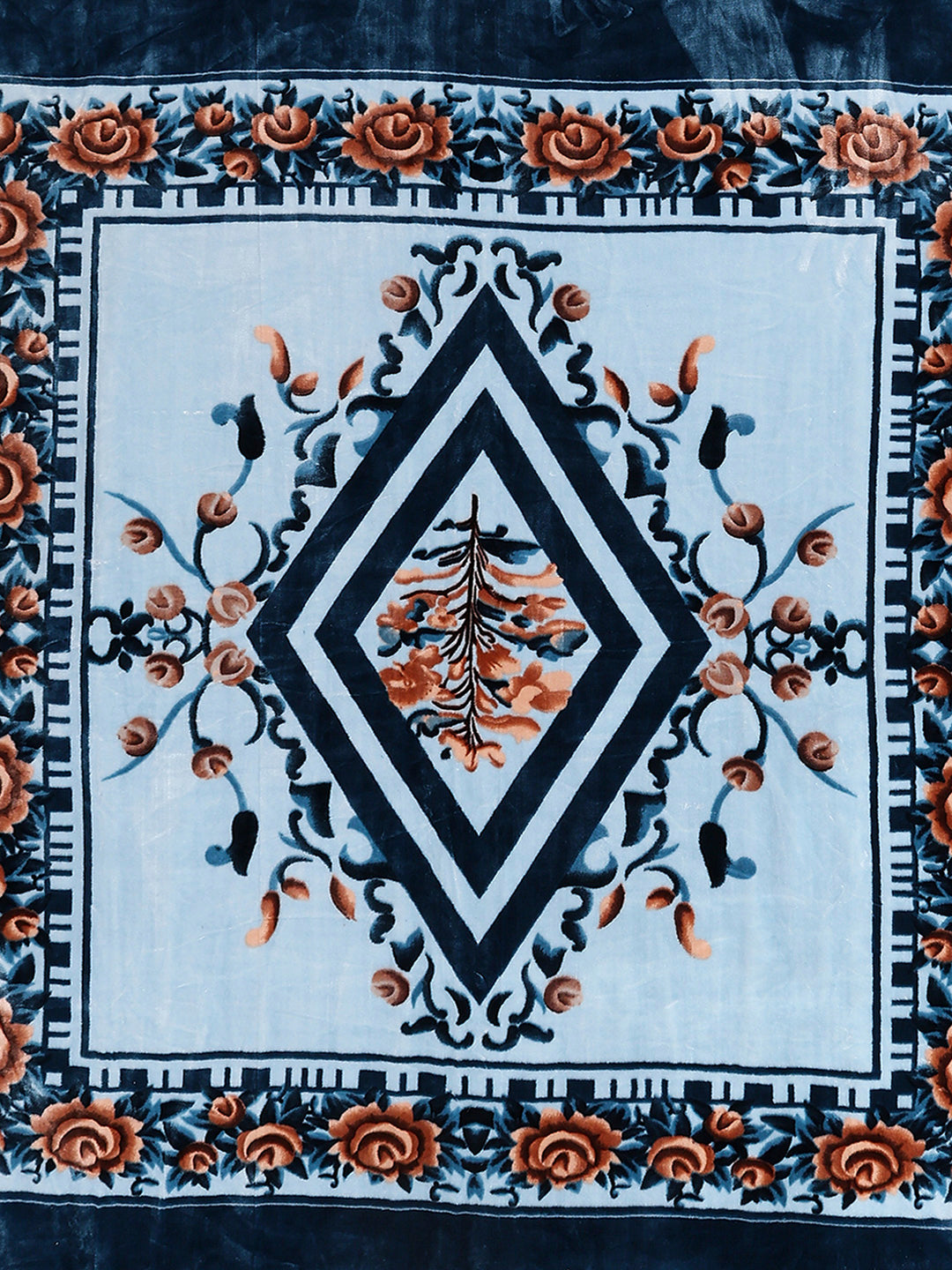 Printed Double Bed 2 Ply, 1042 GSM Cloudy Blanket for Heavy Winter - (Emilia)