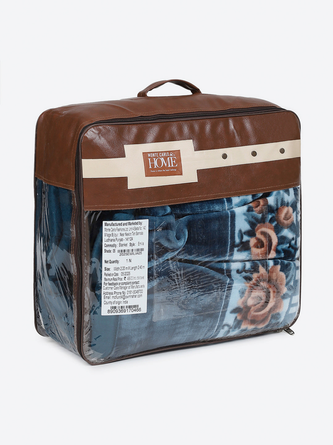 Printed Double Bed 2 Ply, 1042 GSM Cloudy Blanket for Heavy Winter - (Emilia)