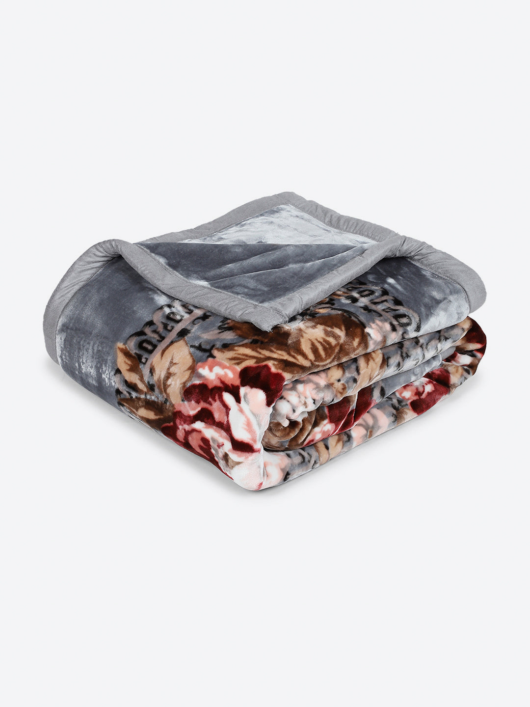Printed Double Bed 2 Ply, 1042 GSM Cloudy Blanket for Heavy Winter - (Emilia)
