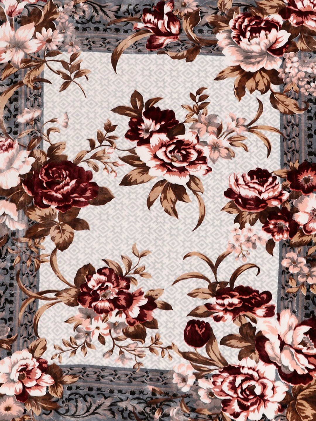 Printed Double Bed 2 Ply, 1042 GSM Cloudy Blanket for Heavy Winter - (Emilia)