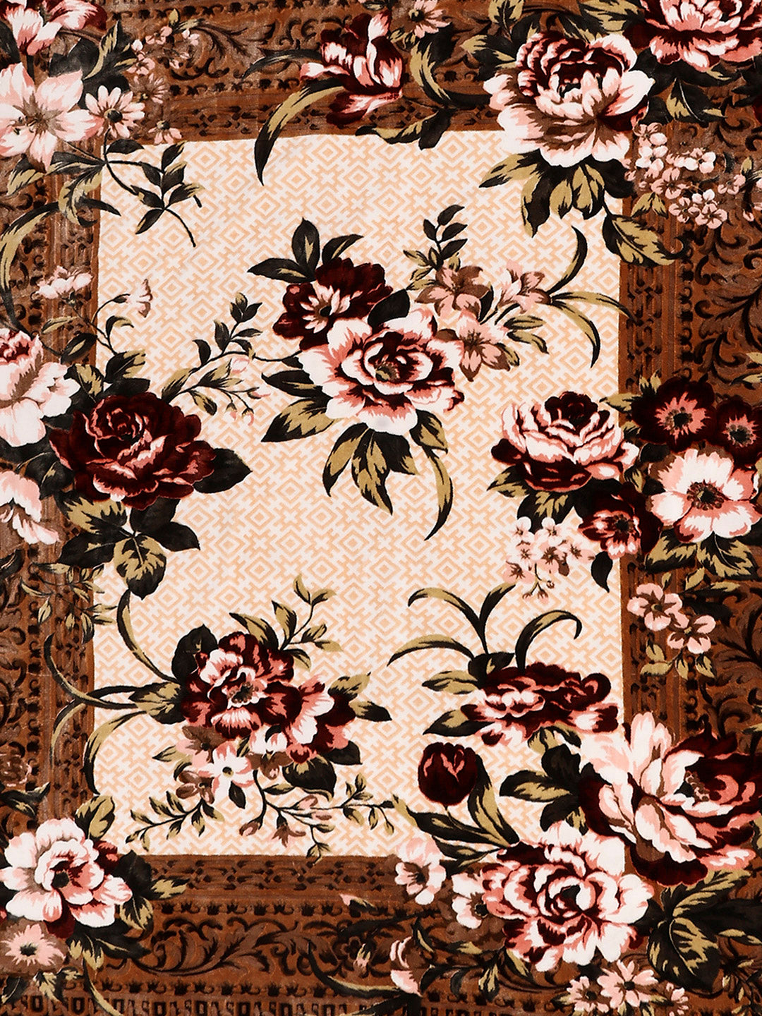 Printed Double Bed 2 Ply, 1042 GSM Cloudy Blanket for Heavy Winter - (Emilia)