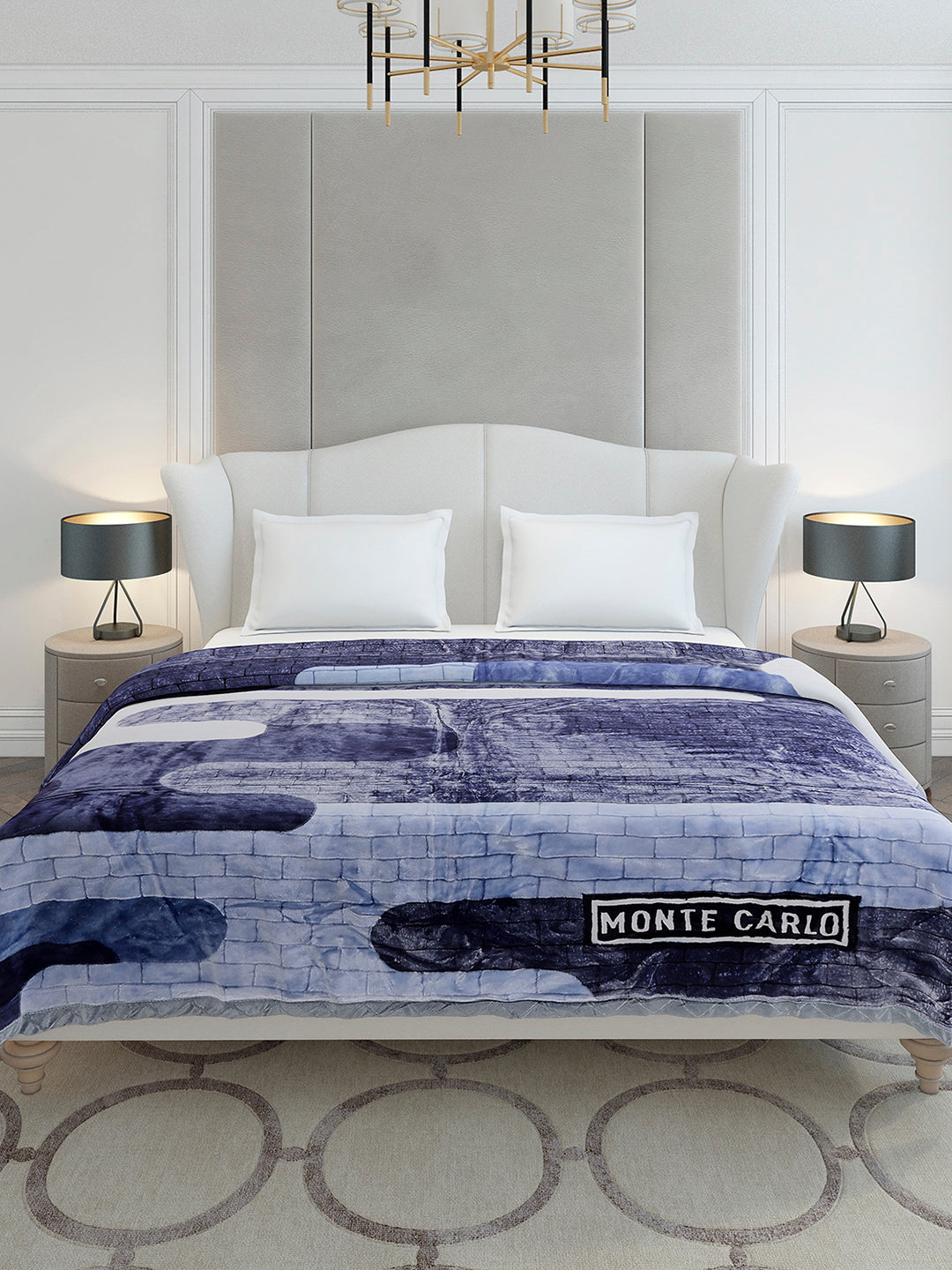 Printed Double Bed 3 Ply, 720 GSM Blanket for Heavy Winter - (Gala Glow)