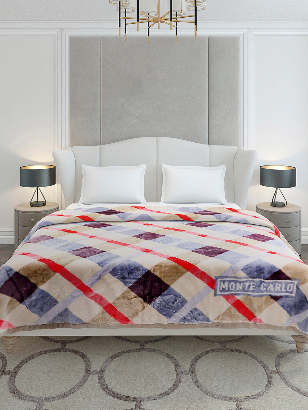 Printed Double Bed 3 Ply, 720 GSM Blanket for Heavy Winter - (Gala Glow)