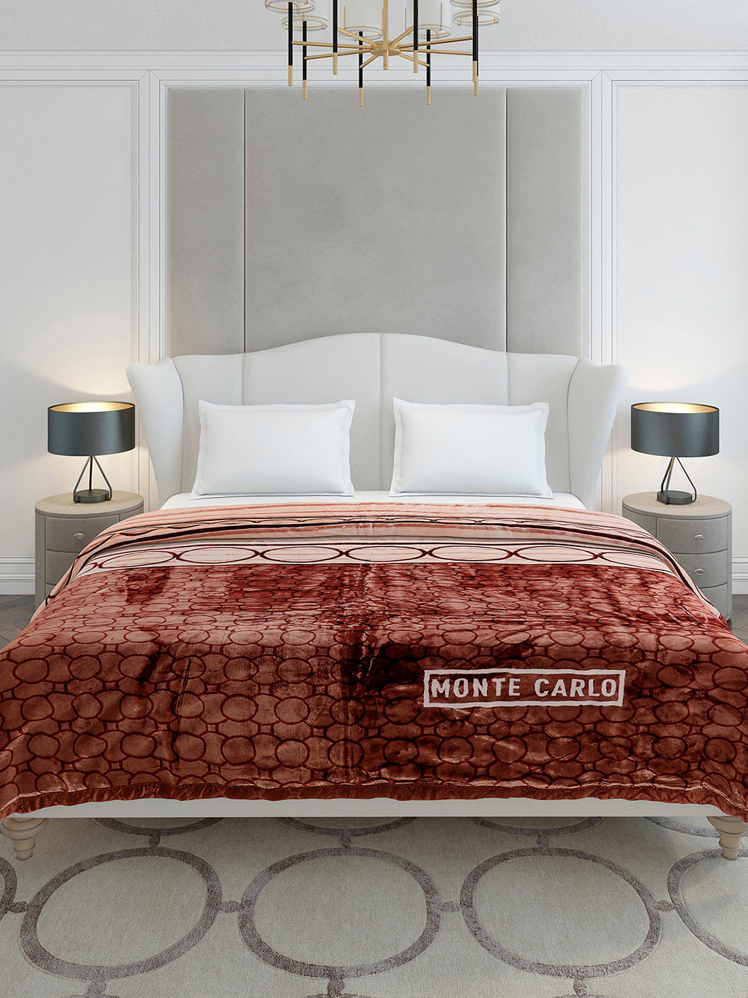 Printed Double Bed 3 Ply, 720 GSM Blanket for Heavy Winter - (Gala Glow)